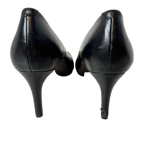 DIANE VON FURSTENBURG Olee Black Leather Pumps in Black Size 9.5 - Picture 6 of 10